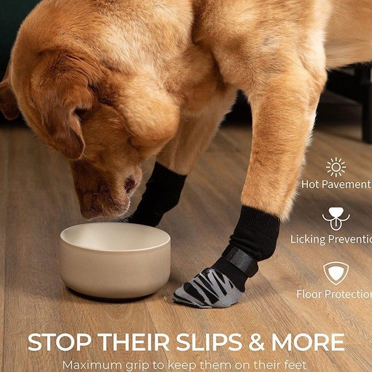Dog Shoes Waterproof Non Slip Medium Large Black tiger claw [opp bag] Xs ultra-small 4.5*12cm [recommended within 5kg inches] [pack of four] — image 3