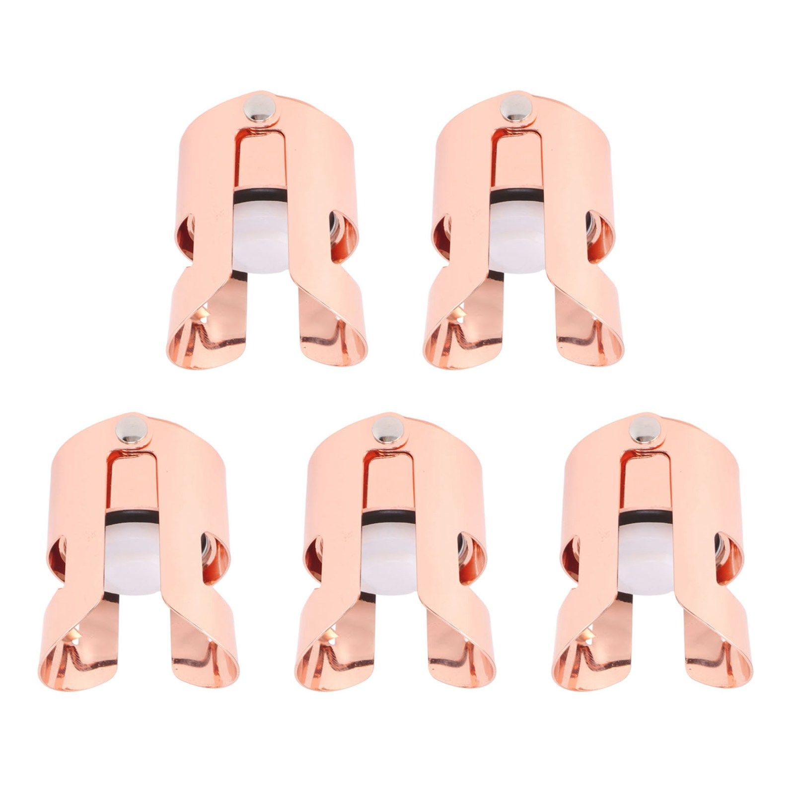 5Pcs Champagne Bottle Stopper Stainless Steel Champagne Sealer Plug Reusable Wine Saver for Wine Bottles Sparkling Bottles Rose Gold โ image 6