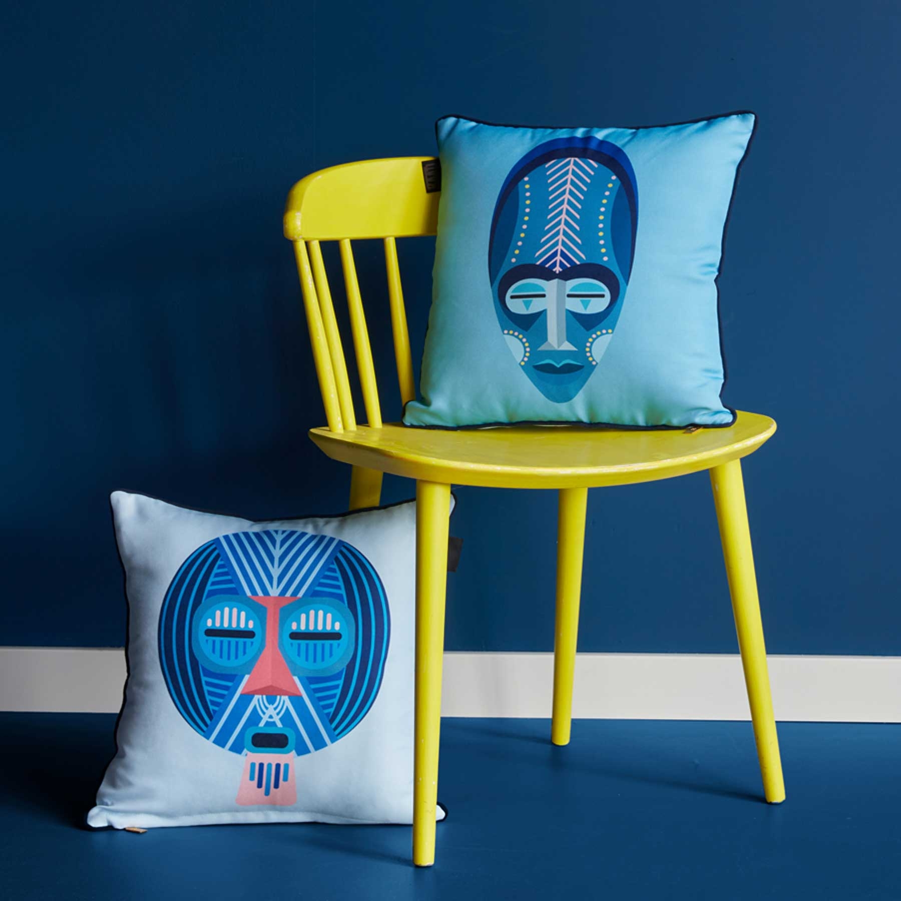 Bedding House Mascarade Blue Filled Square Cushion — image 3