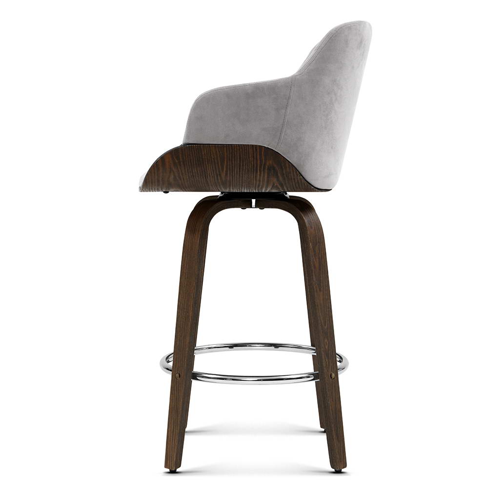 Artiss 2x Bar Stools Swivel Velvet Padded Wooden โ image 3