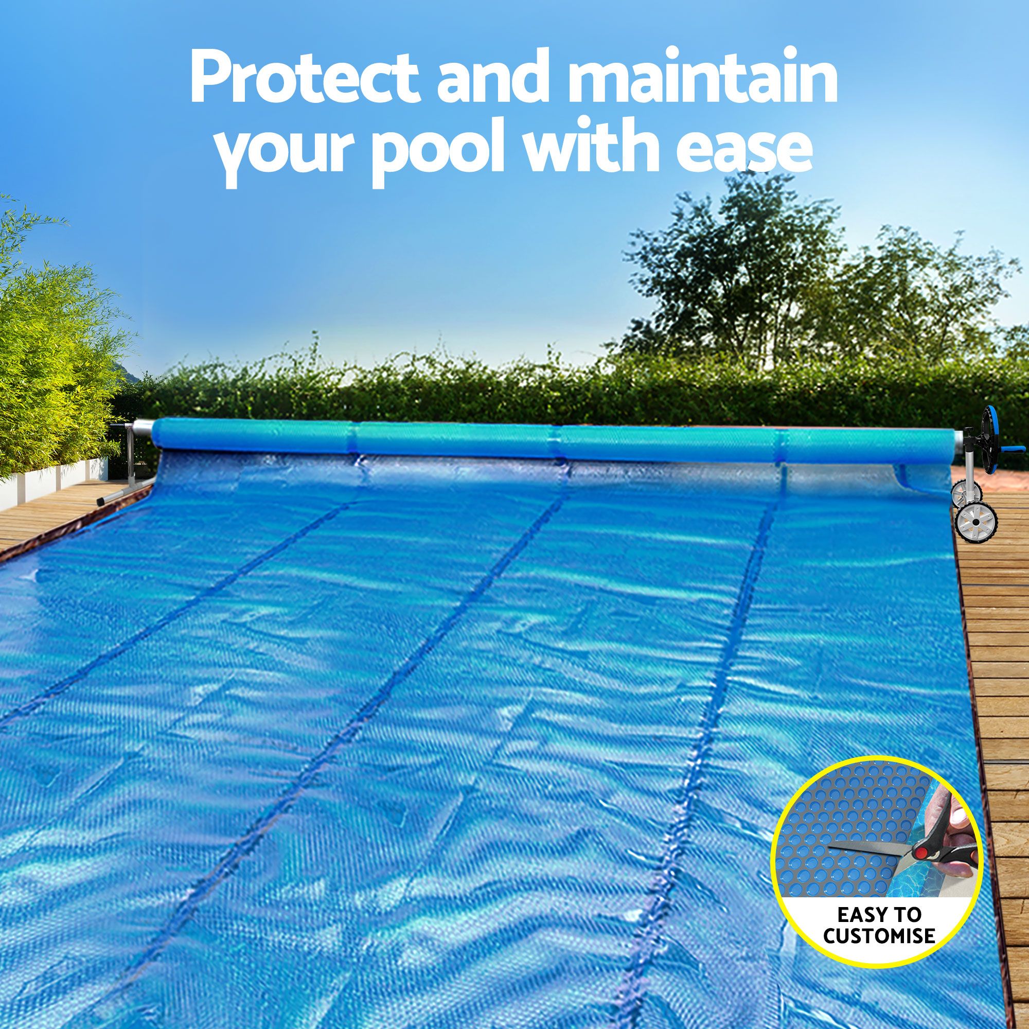 Aqua Buddy Pool Cover 600 Micron 7x4m w/ Blue Roller 5.55m Swimming Pools Sliver Solar Blanket โ image 5