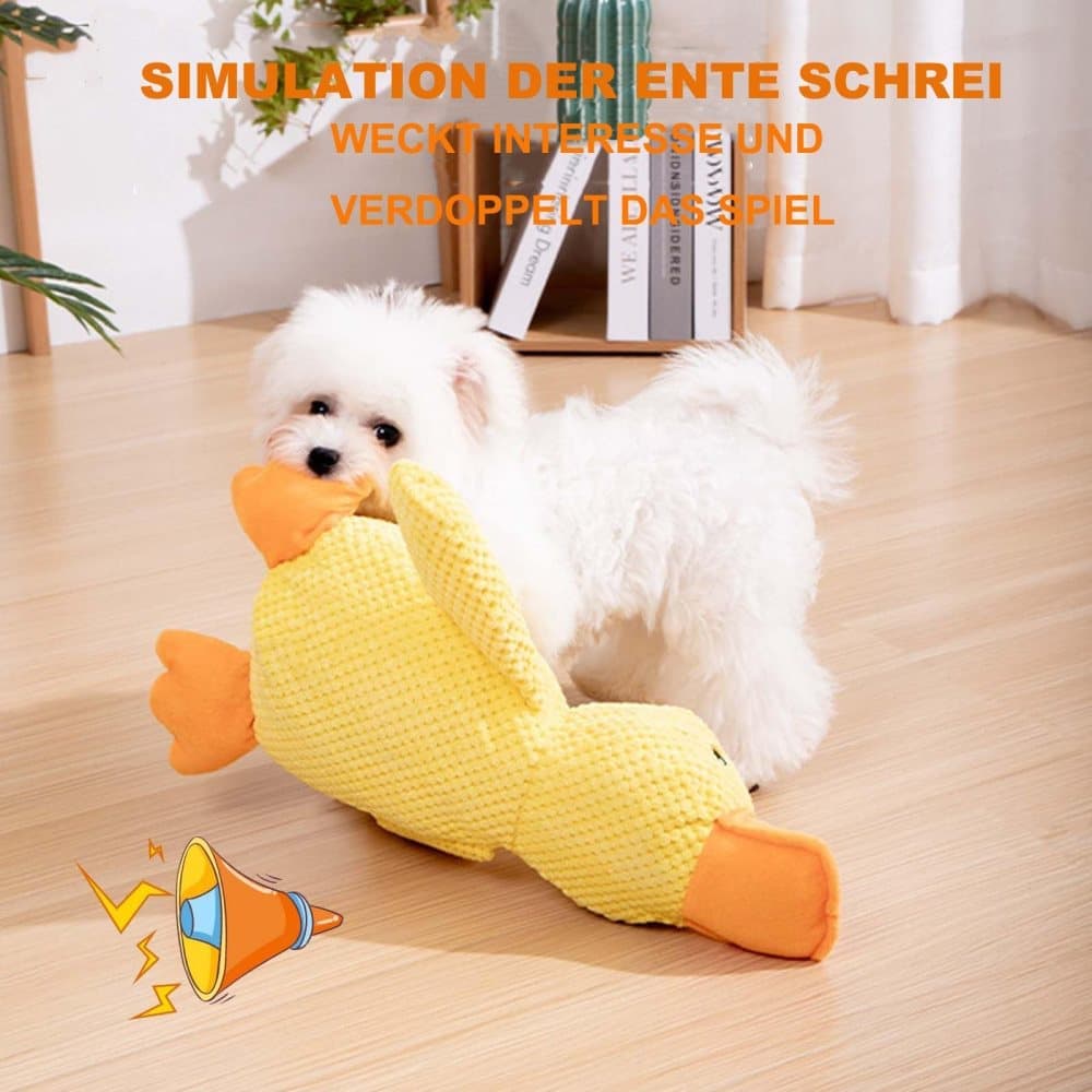 1 Calming Plush Duck Dog Toy with Squeaker for Small Dogs, M — image 4