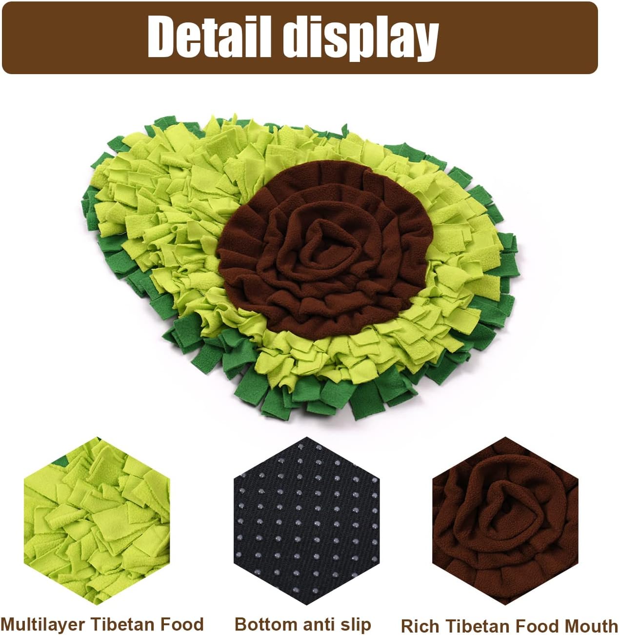 Snuffle Mat - Avocado Design with Foldable - For Dogs and Cats - Green Training Mat - Pet Activity — image 4