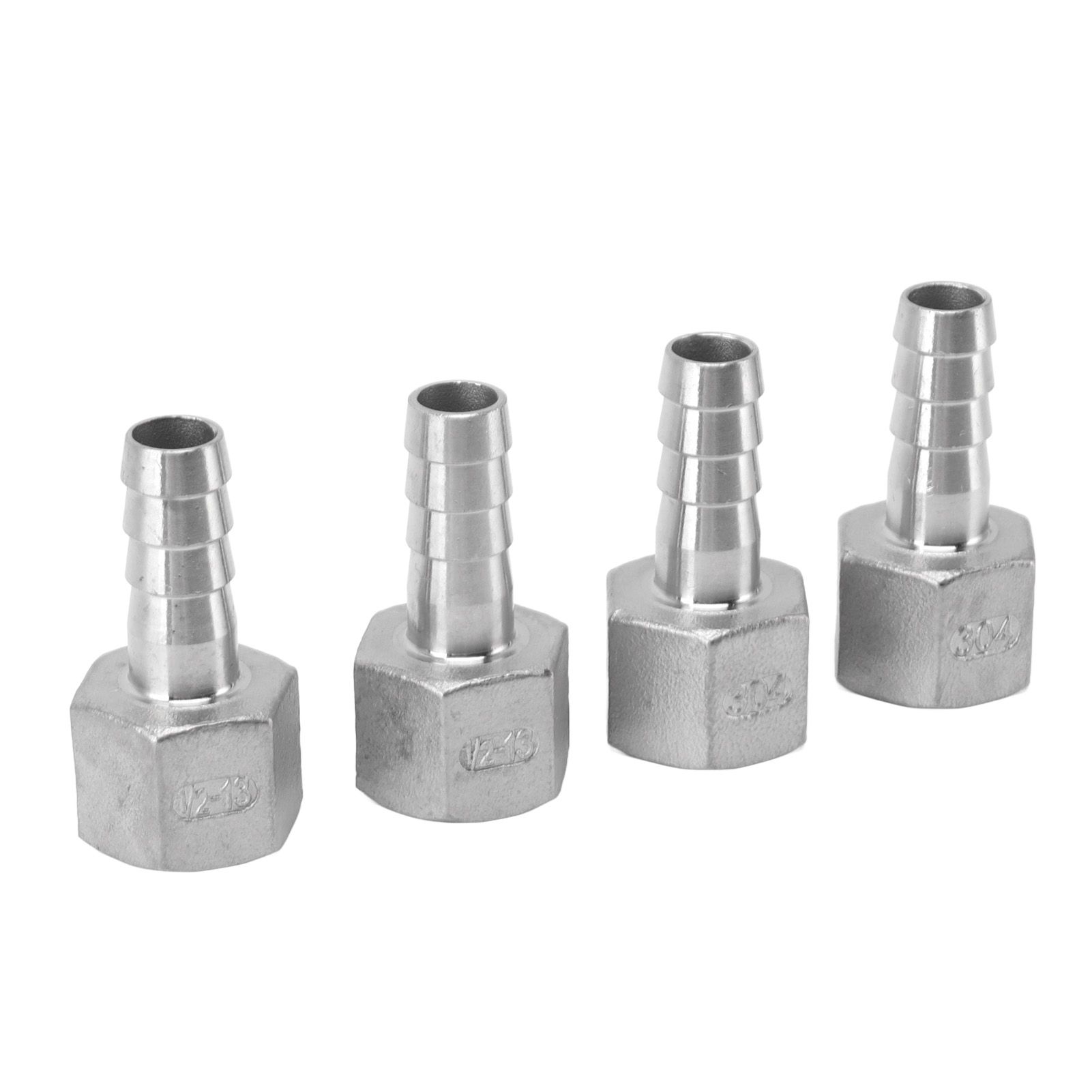 4pcs 13mm 1/2in Hose Barb Connector Hose Barb Coupler Stainless Steel Pipe Fitting for Beer Cooler — image 4