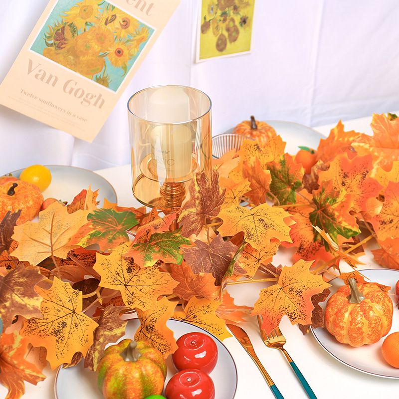 Hanging Vines 5.7Ft 36Leaves Artificial Fall Maple Leaves Autumn Thanksgiving Decor for Home Fireplace Party Halloween Festival — image 2
