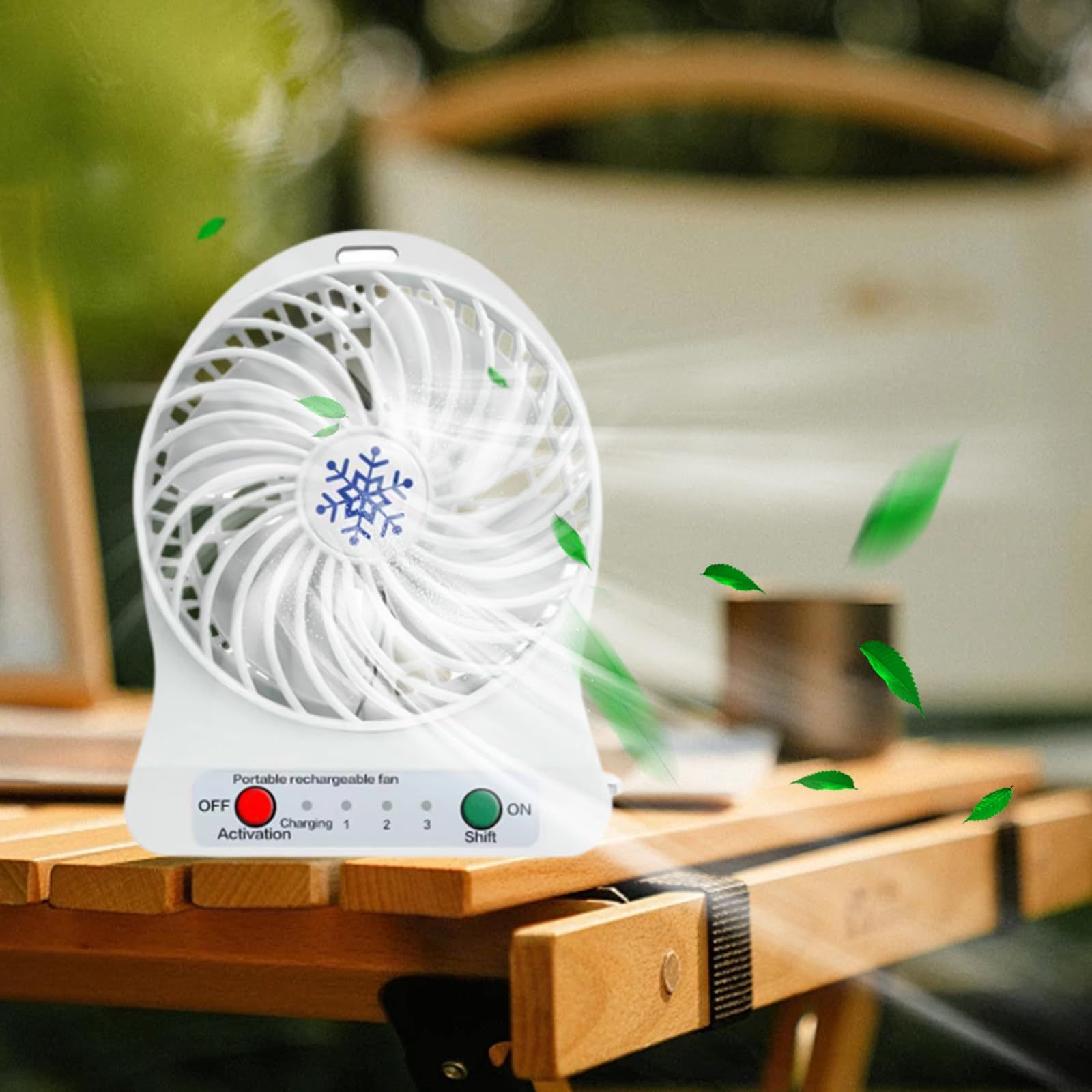 Portable small room fan, silent electric fan, desktop 3-speed super strong wind, portable fan, portable cooler — image 3