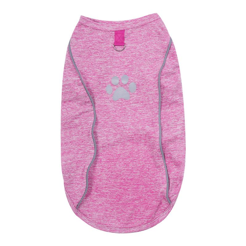 Lele Meow Reflective Vest Dog Clothes Poly Cotton Traction buckle reflective strip vest-rose red S back length 29 bust 39 neck circumference 28