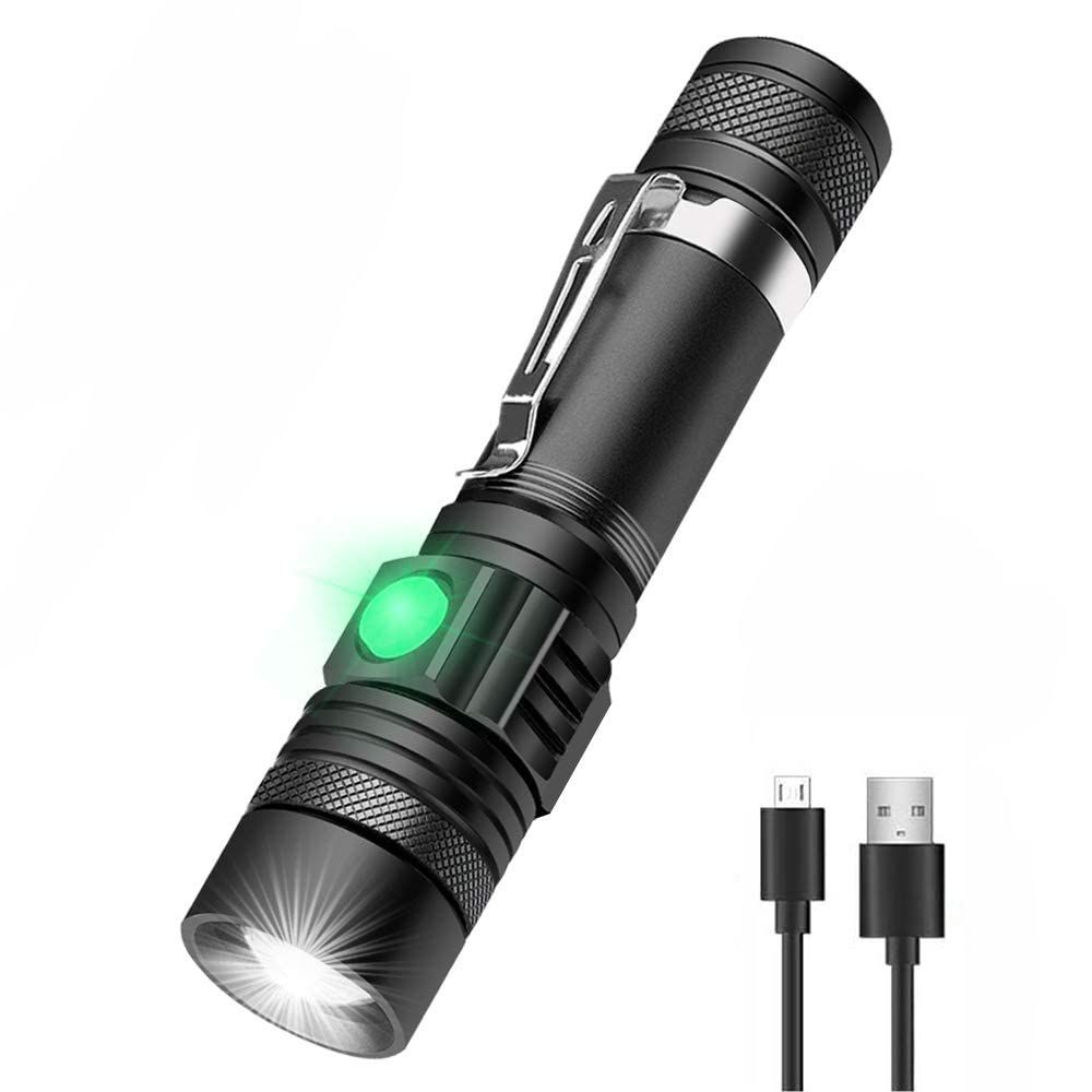 LED Tactical Flashlight, Super Bright LED Flashlight Rechargeable Lumen, Pocket-Sized LED Torch with Clip,Zoomable โ image 2