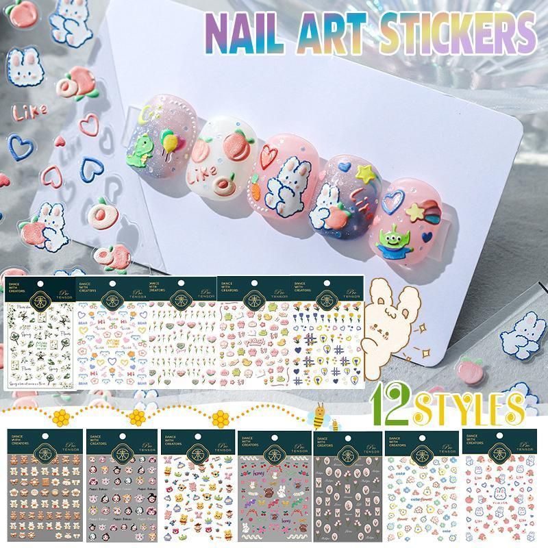 Chinese Style Floral Nail Stickers Gel Nail Stickers for DIY Nail Art - 1252 โ image 2