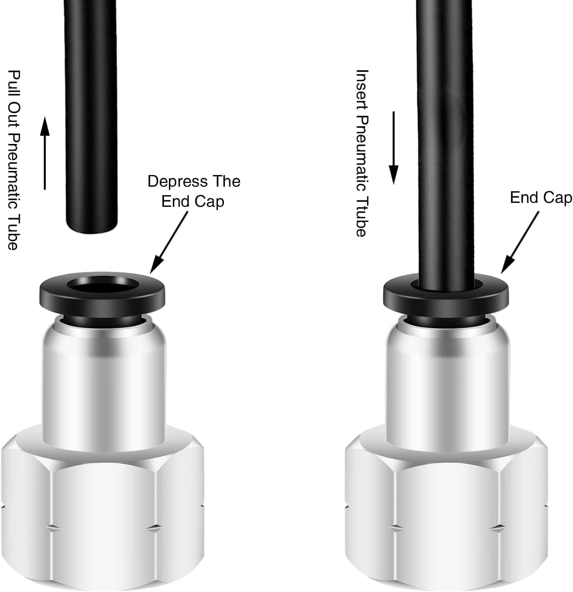 1/4 Inch Air Tube Fittings - 1/8 Npt Female Push To Connect Quick Connect Air Hose Fittings 5Packs — image 5