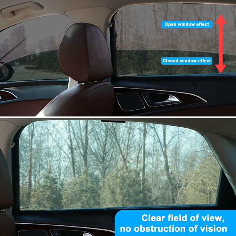 Car Sun Shade For Baby, 2 Pack Car Sun Shade For Kids And Pets, Block Uv Rays Anti Mosquito Net, Universal Size For — image 4