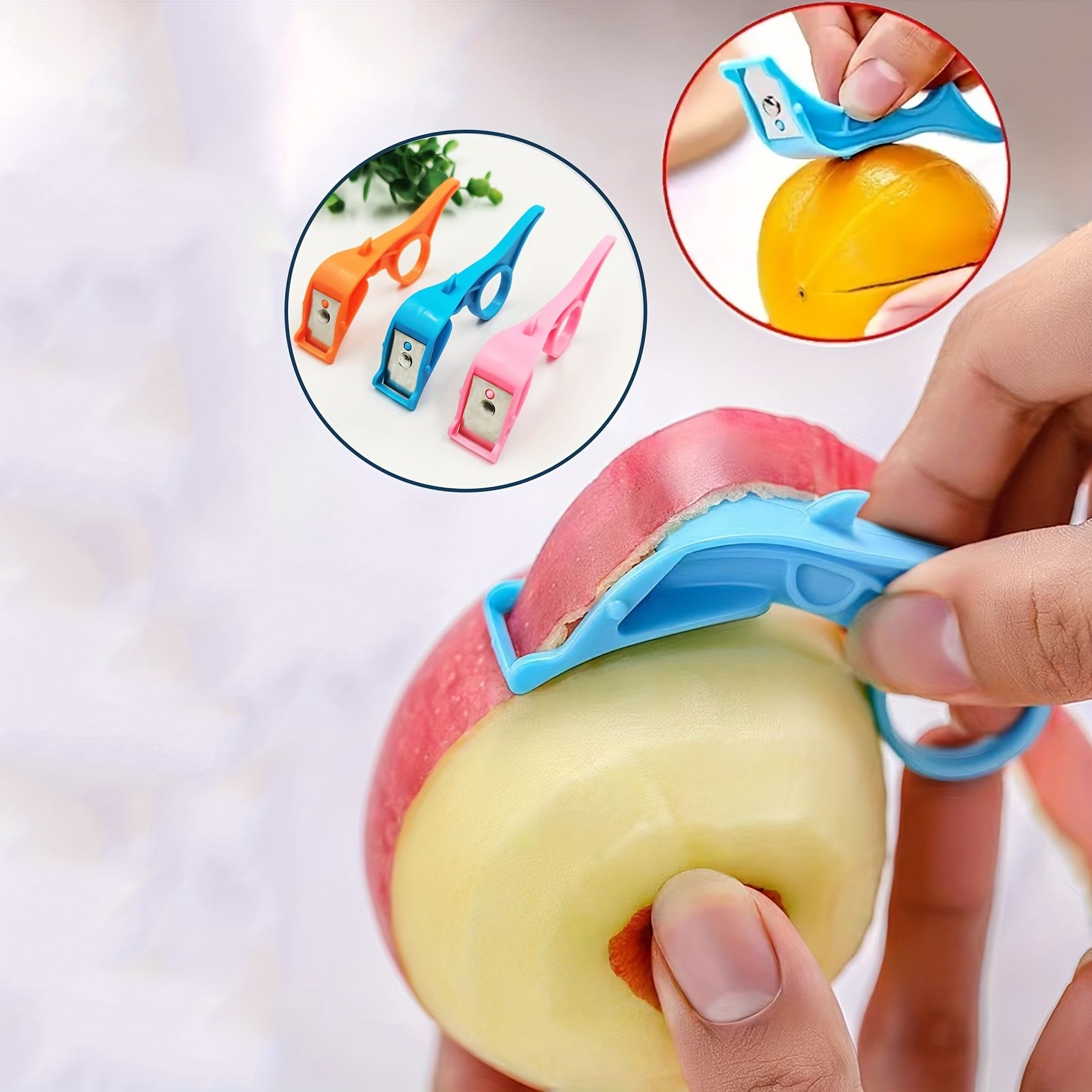 3/6pcs Portable Apple Peeler Tool, Portable Fruit Peeler for Pears and Kiwis, Thin Peeling Knife — image 2