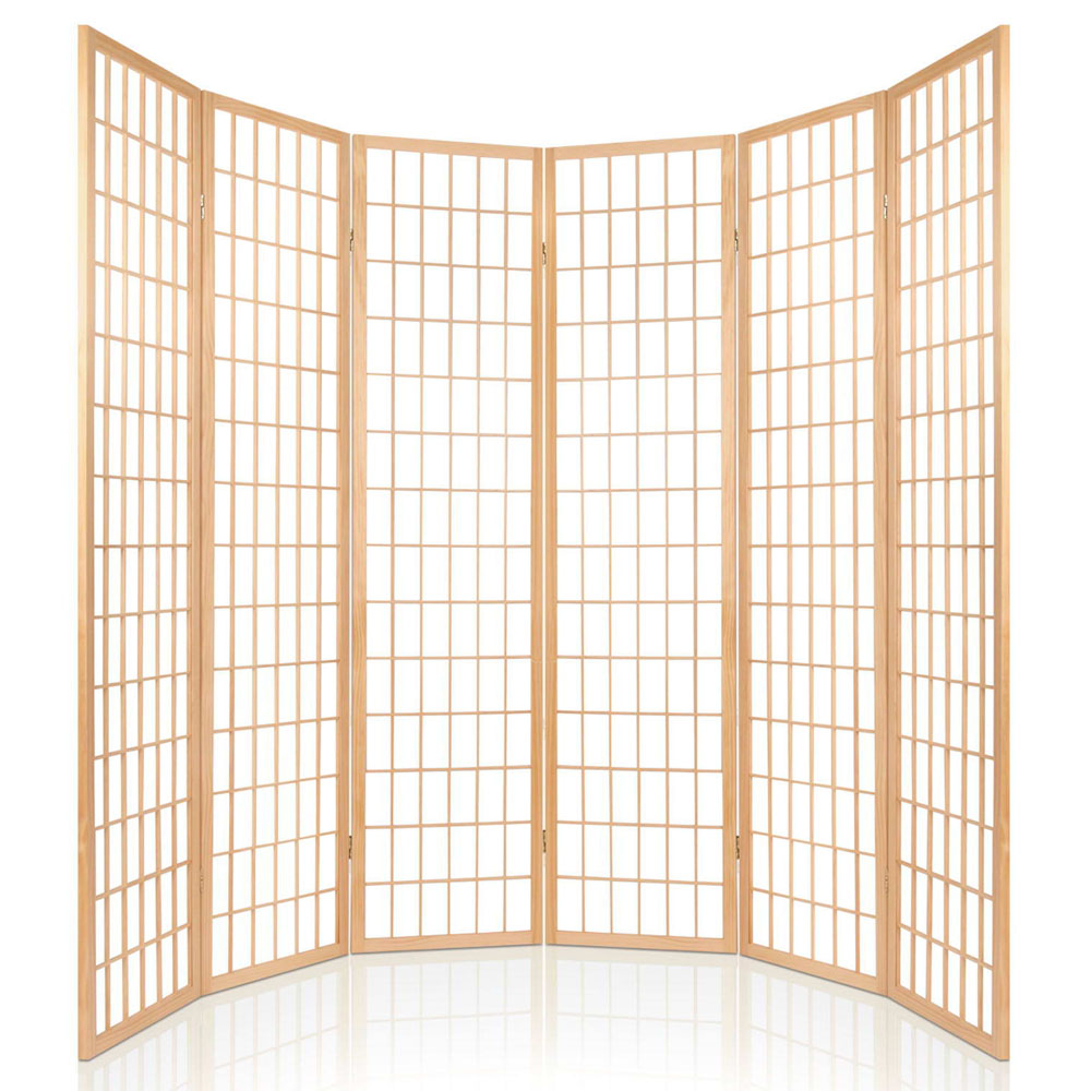 Artiss 6 Panel Room Divider Screen 261x179cm Natural — image 5