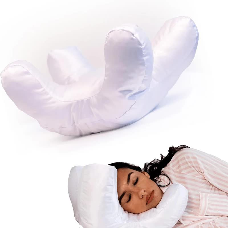 White Beauty Sleep Pillow - Contoured Memory Foam Pillow for Face & Neck Support โ image 5