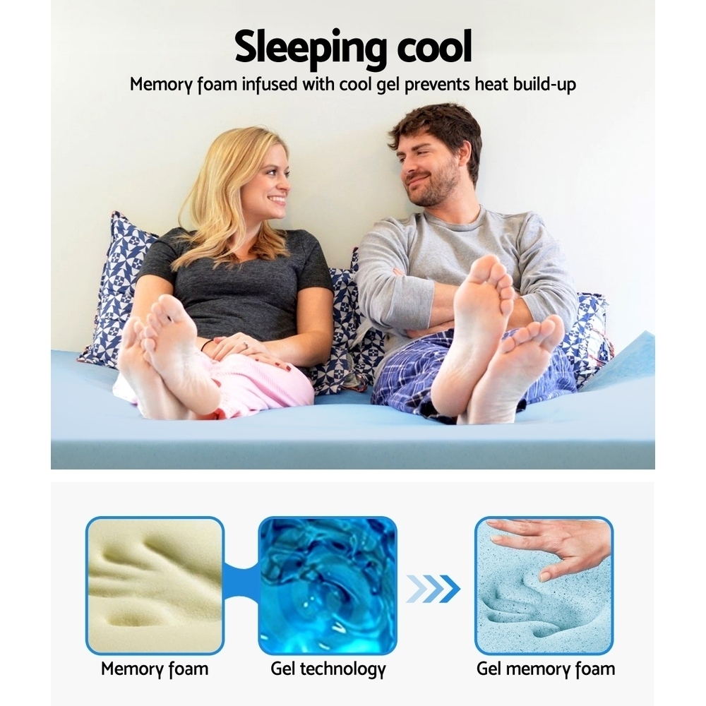 Giselle Bedding Memory Foam Mattress Topper Cool Gel 5cm Single โ image 3