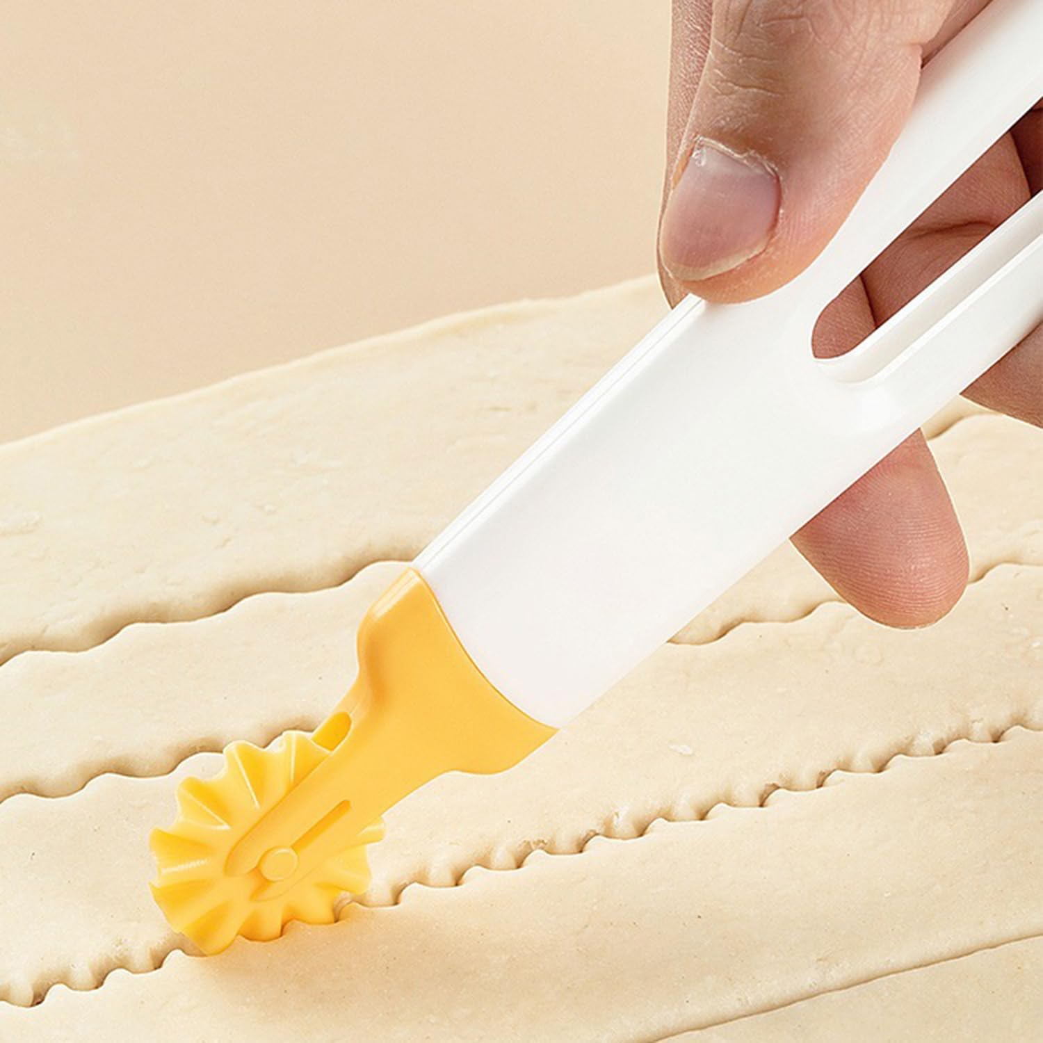 Yellow Raster Pattern Pastry & Tart Cutter - Cake Decorating Tool — image 5
