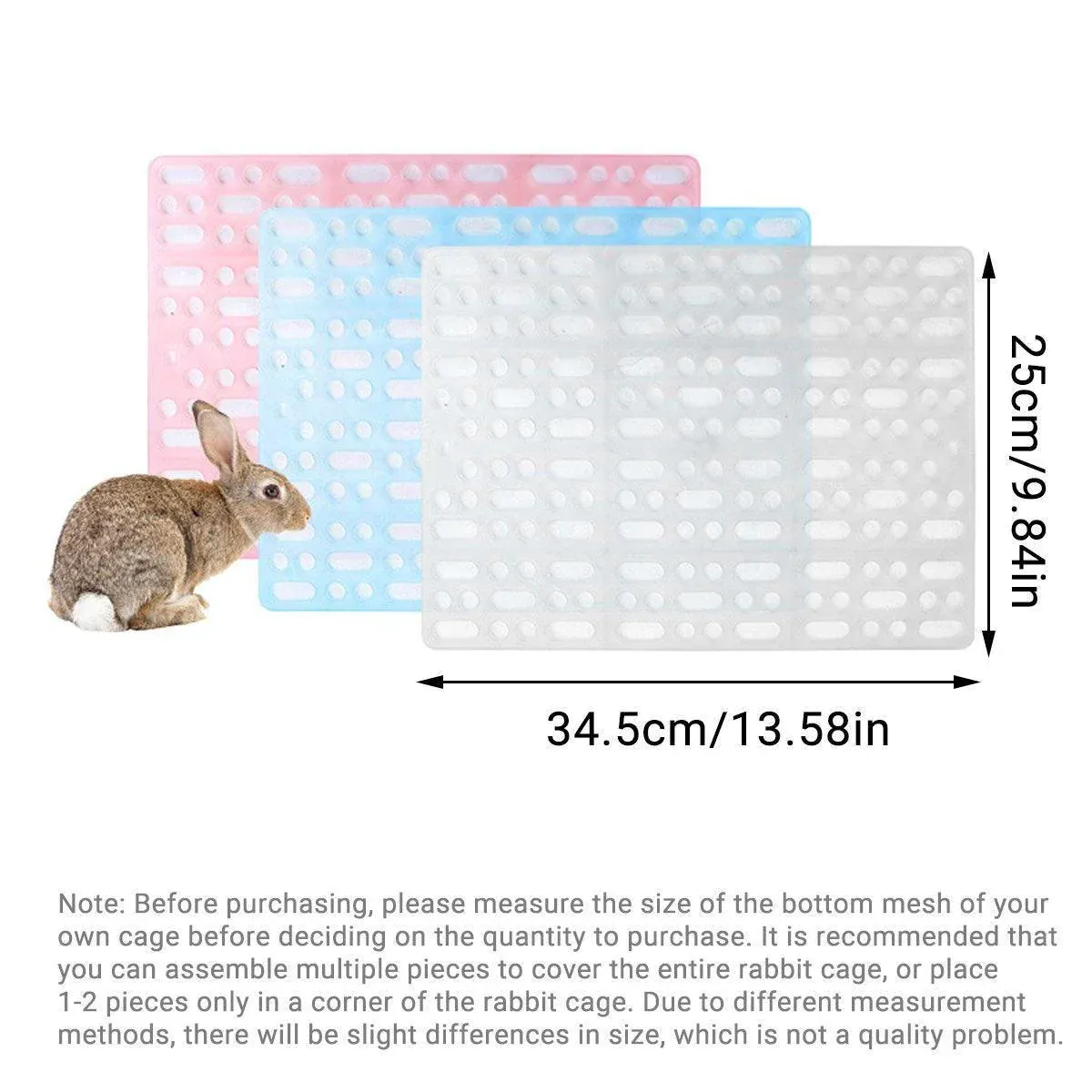 2pcs Rabbit Foot Mat Large Plastic Cage Mat for Guinea Pig Pet Cage Accessories - White — image 4