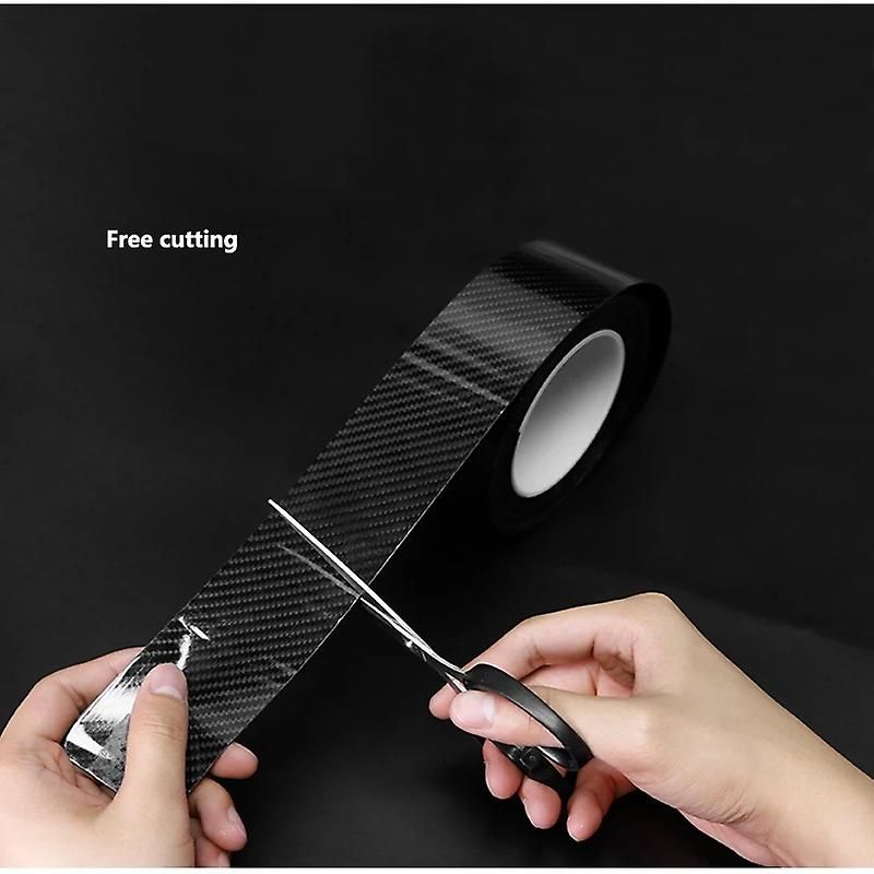 1 Roll 5D Carbon Fibre Tape for Car Door Sill, Anti-Collision Waterproof Protector Sticker, Black, 5 cm x 3 m Roll — image 5