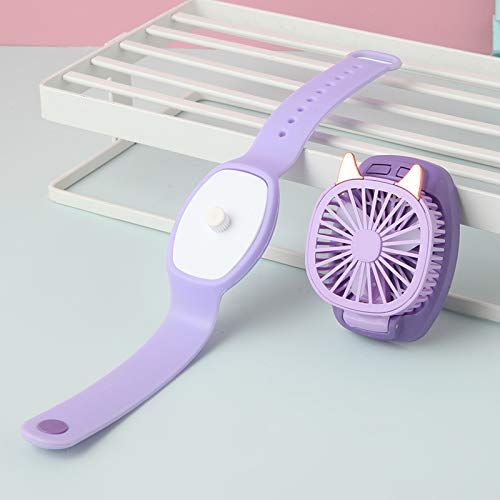2 pcs Upgrade version USB Rechargeable Fan With Comfortable Wrist Strap Portable Mini Fan Watch Built in colorful LED — image 5