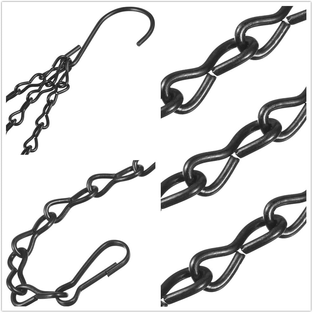 3-Pack Hanging Chain Set, Replacement Chain, Metal, Hanging Basket, Chains, Garden, Flower Pot, Plant Hanger with Clips and Hooks for Bird Feeder โ image 4