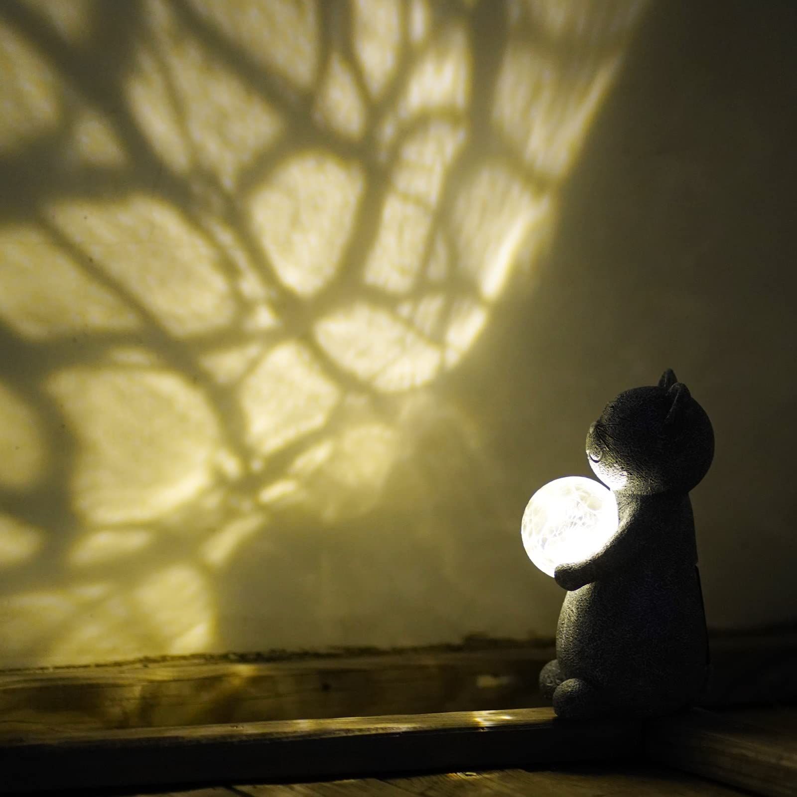Solar Cat Statue Garden Decor - Cat Lover Gifts, with Gazing Solar LED Lights Ball Cat Decoration for Garden Yard Patio Lawn — image 2