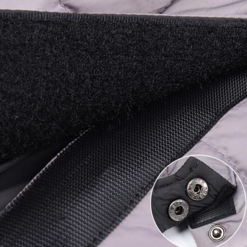 M Size Grey Winter Waterproof Dog 4 Leg Jumpsuit for Full Body Warmth - Reflective Windproof Pet Puffer Coat with Integrated Harness — image 5
