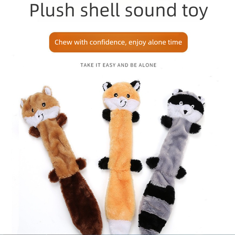 2-Pack Grey Wolf Identical Plush Pet Toys with Squeaker – Durable Fur-Textured Chew Toys for Dogs, Play & Stress Relief — image 2