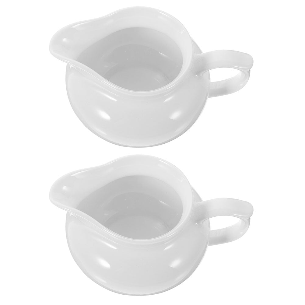 Set of 2 Ceramic Gravy Boats with Handle, Portable Sauce Dispensers for Kitchen and Dining Table, for Home Kitchen Cooking and Food — image 4
