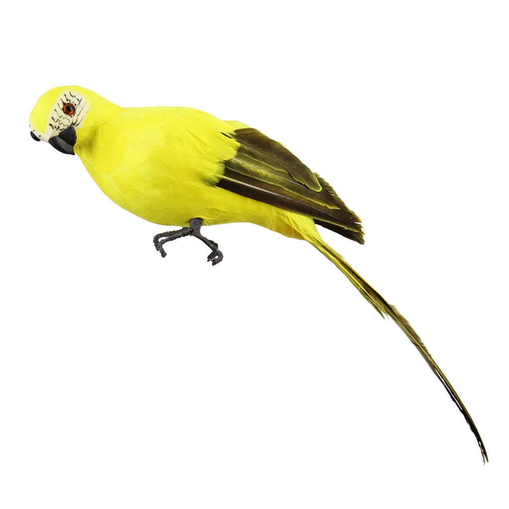 Fake Parrot, 10 x 0.4 Inch Realistic Artificial Birds Model, Fade Birds for Garden Patio Yard Lawns Tropical Tree Wall, Decorative Birds Yellow โ image 3