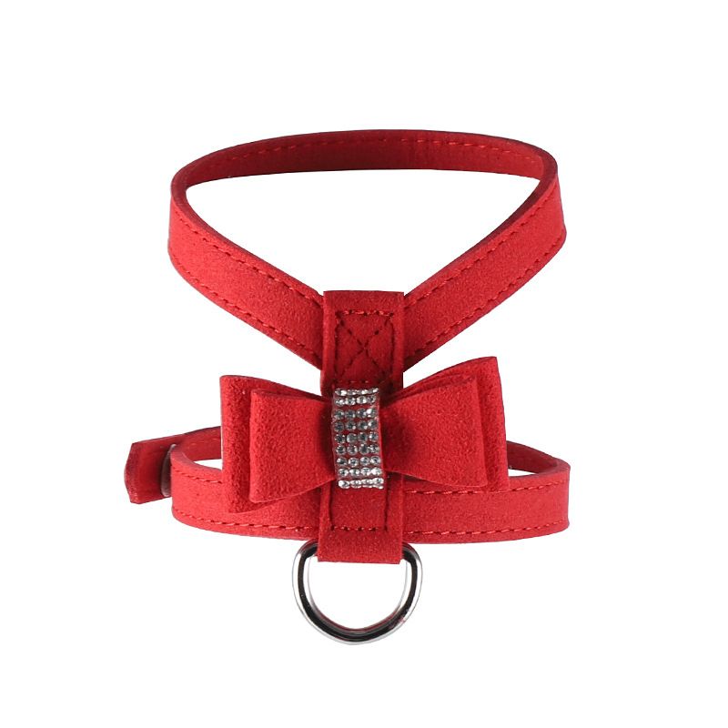 Pet Harness Dog Leash Small Breathable Outdoor Red style S: Bust 28-35 Head 31