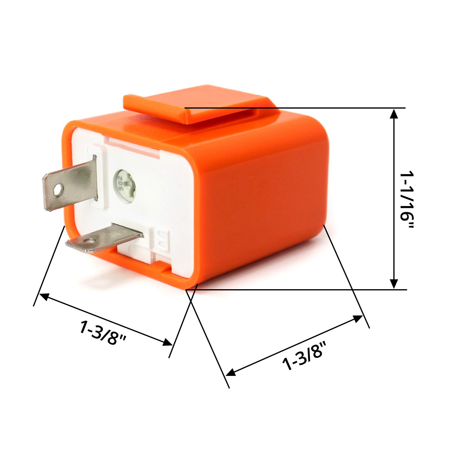 2Pcs 2-Pin Electronic Turn Signal Flasher Relay Fix Motorcycle Turn Signal Hyper Flash, Adjustable Motorcycle LED Turn Signal Hyper Indicator Flasher Relay — image 6