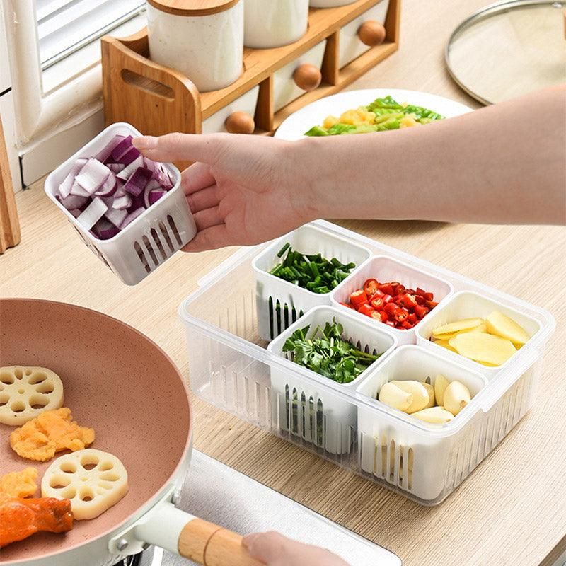 Convenient Crisper Box with Lid Storage Compartment Organizer for Vegetables — image 4