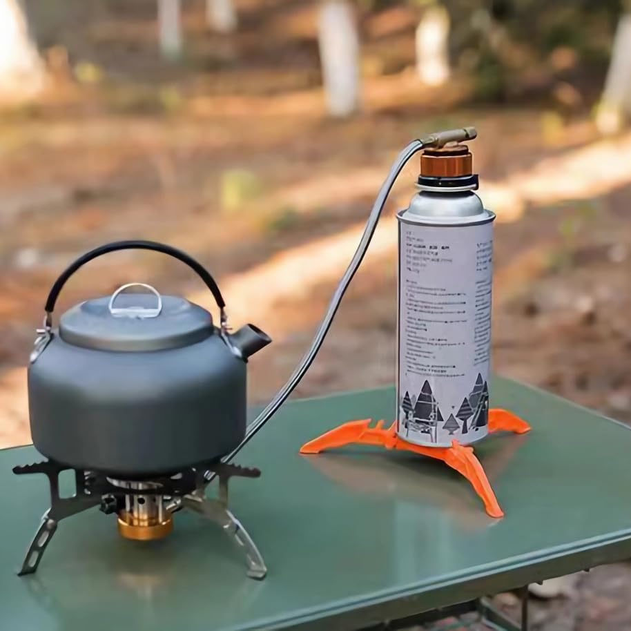 2Pcs Camping Stove Fuel Can Stabilizer, Mini Foldable Outdoor Hiking Cooking Gas Tank Bracket,Foldable Cartridge Canister Tripod (Oranger) โ image 5