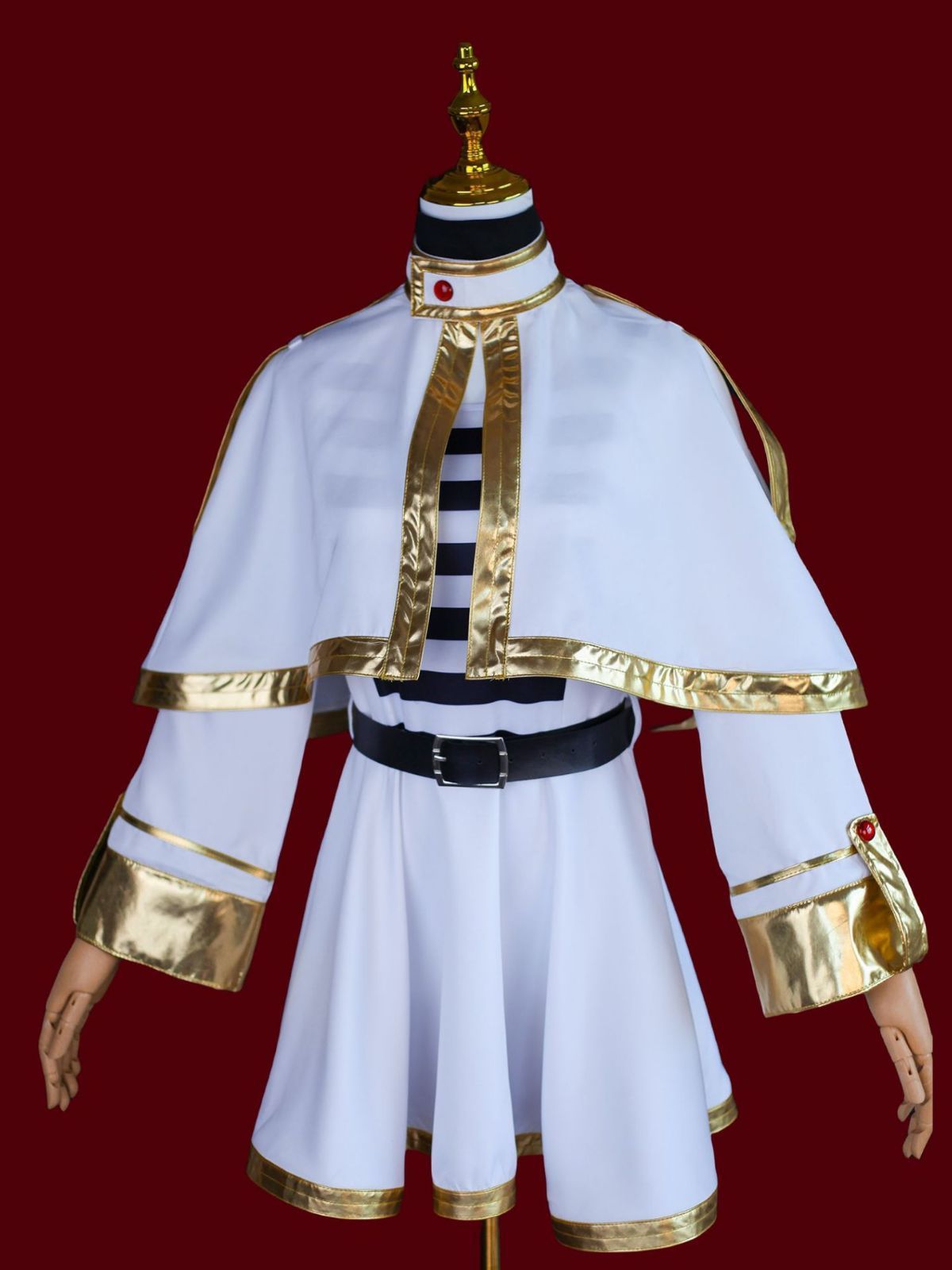Frieren Cosplay Costume with Wig Polyester Fulilian complete set + wig S Size: S; Height (cm): 155-160; Weight (kg): 45-50; Bust (cm): 82-86; Waist (cm) — image 4