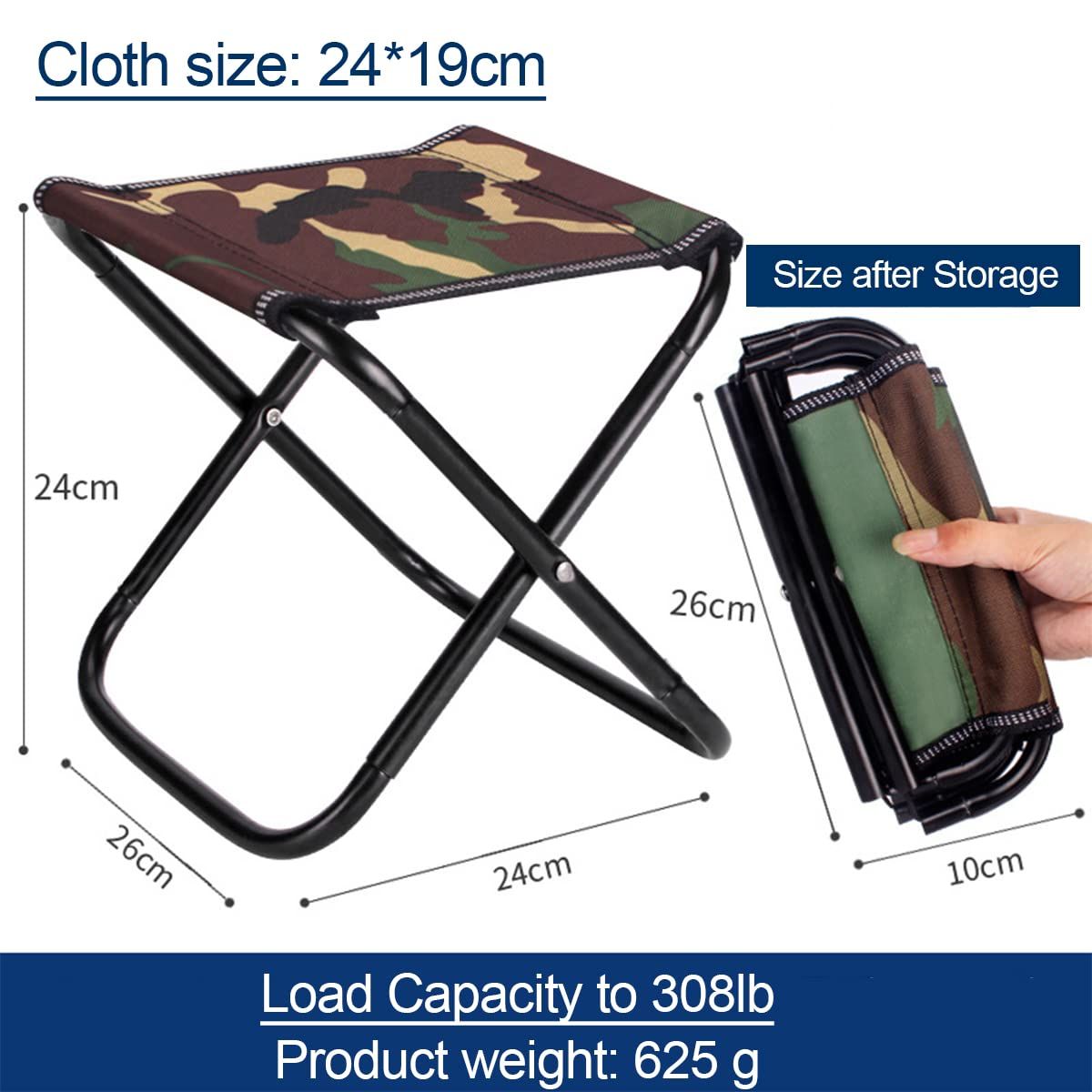 Mini Portable Folding Stool, Camping Fishing Stool for Adults Fishing Hiking Gardening and Beach with Carry Bag — image 5