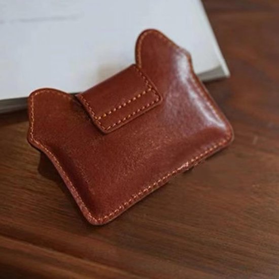 Women's wallet - Solid color - Cat design - A gift for young women and ladies (Black) โ image 2