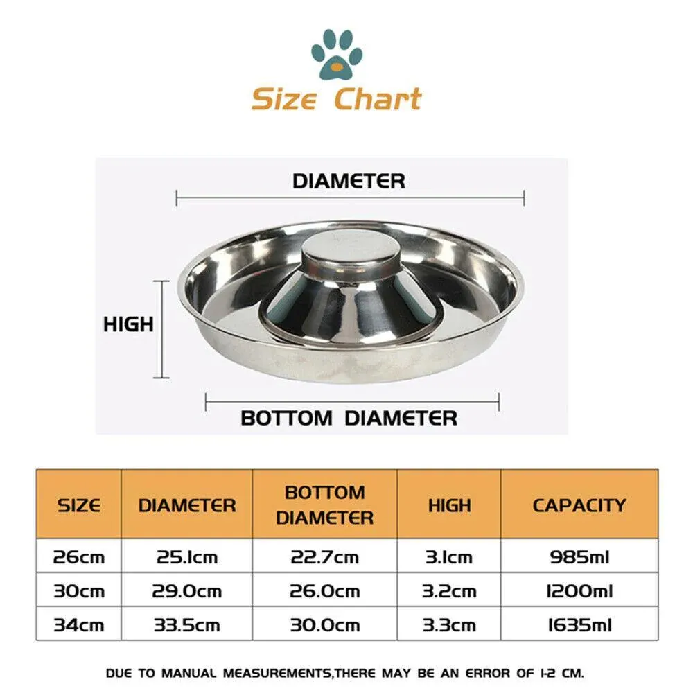 Stainless Steel Pet Bowl Slow Feeder Dish Puppy Dog Cat Food Feeding Weaning Bowl - M — image 4
