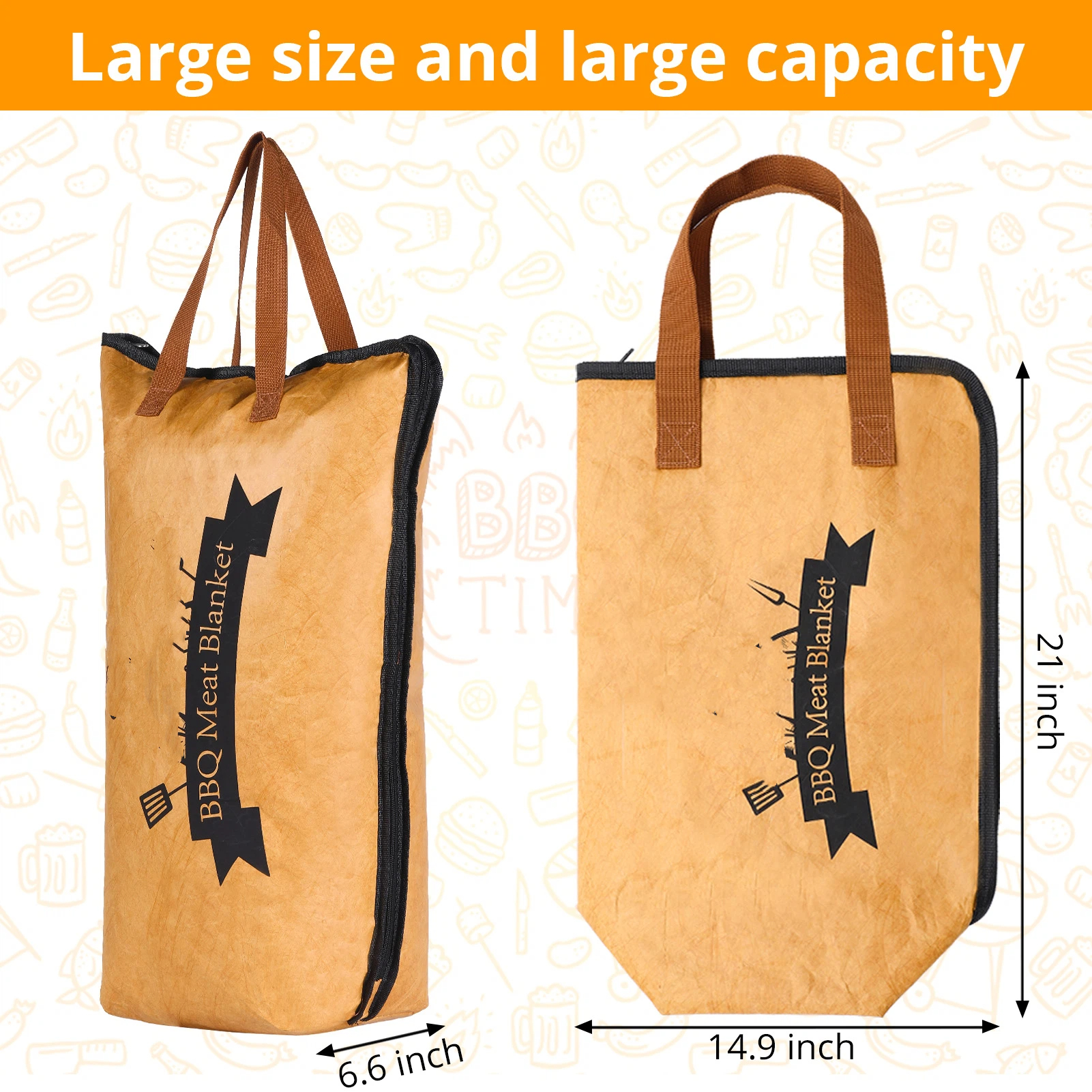 21in BBQ Blanket for Resting Meat - Smoking Meat Insulated Bag for Brisket/Beef/Pork Shoulder/Turkey - Valentines Day Gifts Birthday Anniversary Smoker — image 4