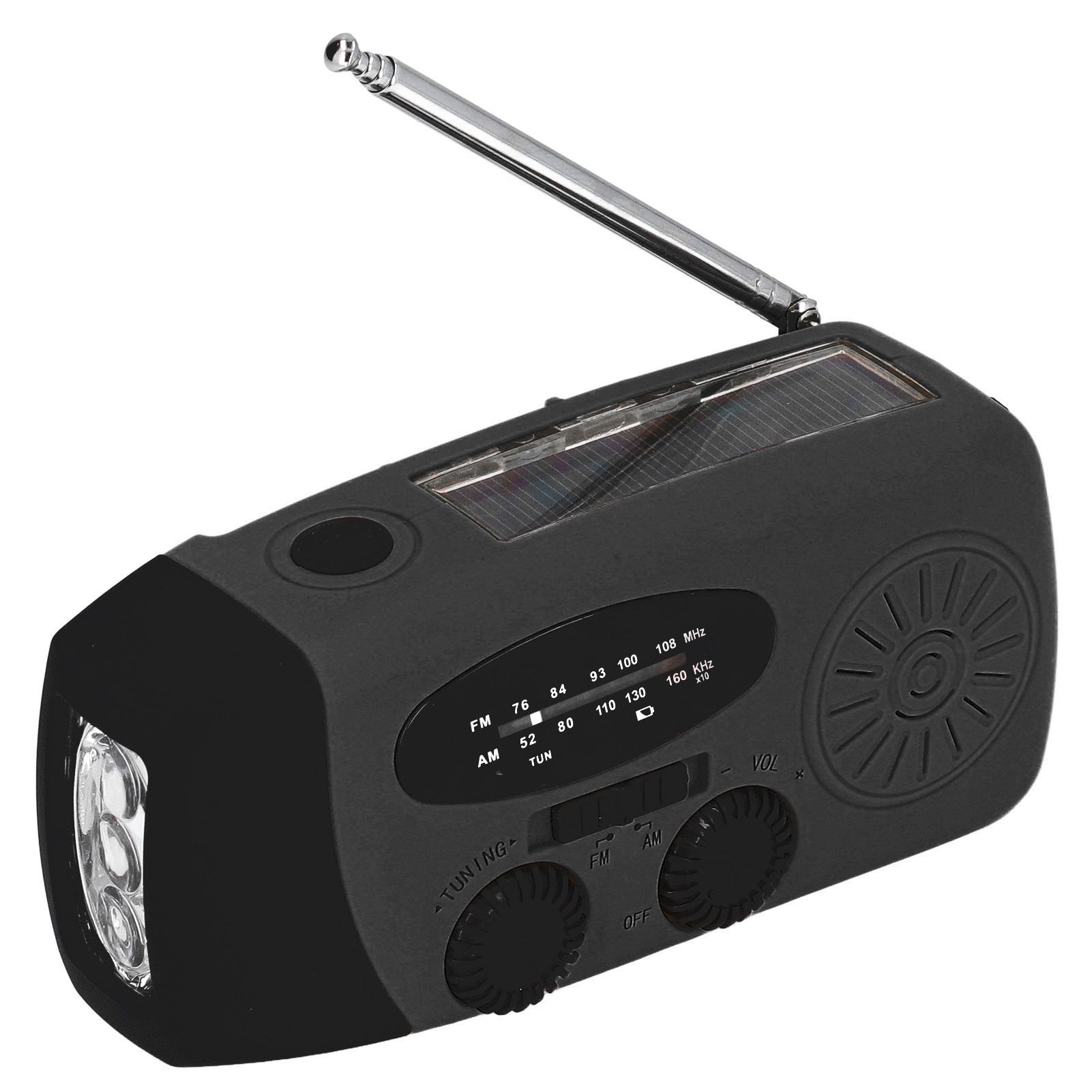 Hand Crank Solar Radio with LED Flashlight Portable FM AM WB USB Radio for Emergency Disaster PreventionBlack Japanese — image 5