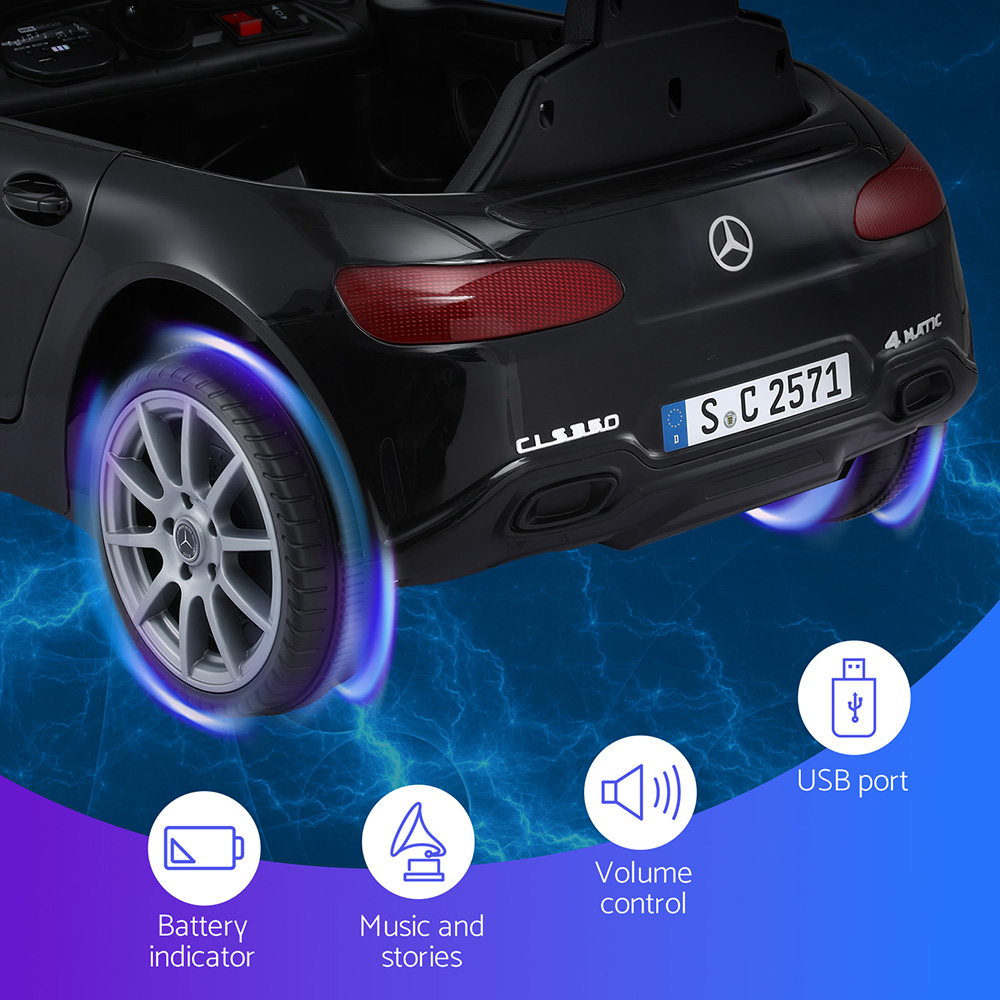 Kids Electric Ride On Car Licensed Outdoor Toys Cars Music Remote Black โ image 4