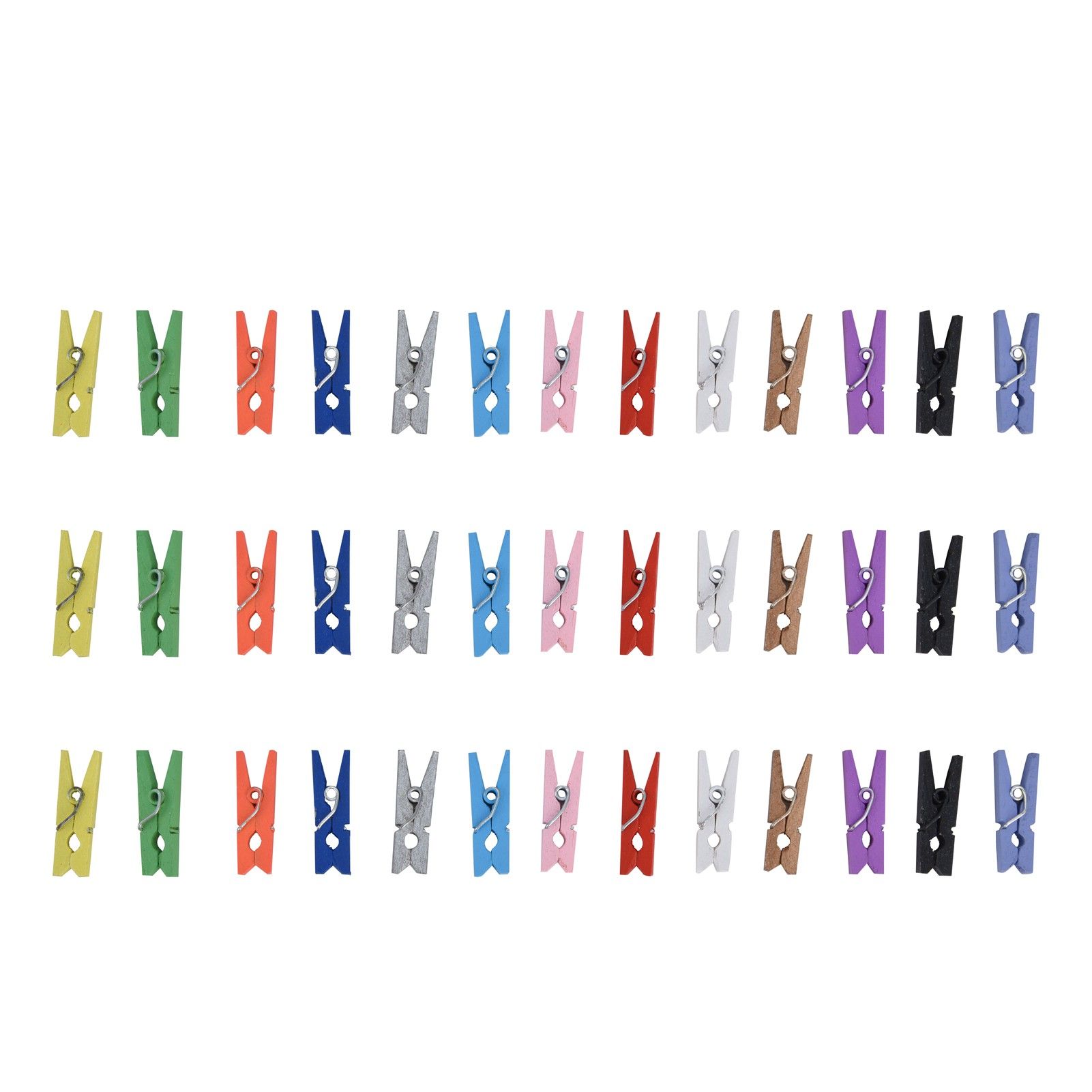 100PCS Wooden Clip Mini Color Wood Clip Birch Card Photo Clip with 10m Rope for Home Festival Decoration โ image 5