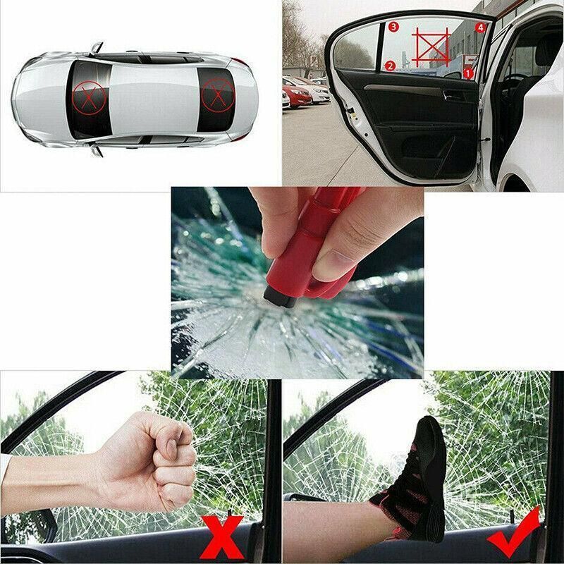 3 In 1 Car Window Glass Breaker Emergency Escape Tool with Cutter - Green โ image 6