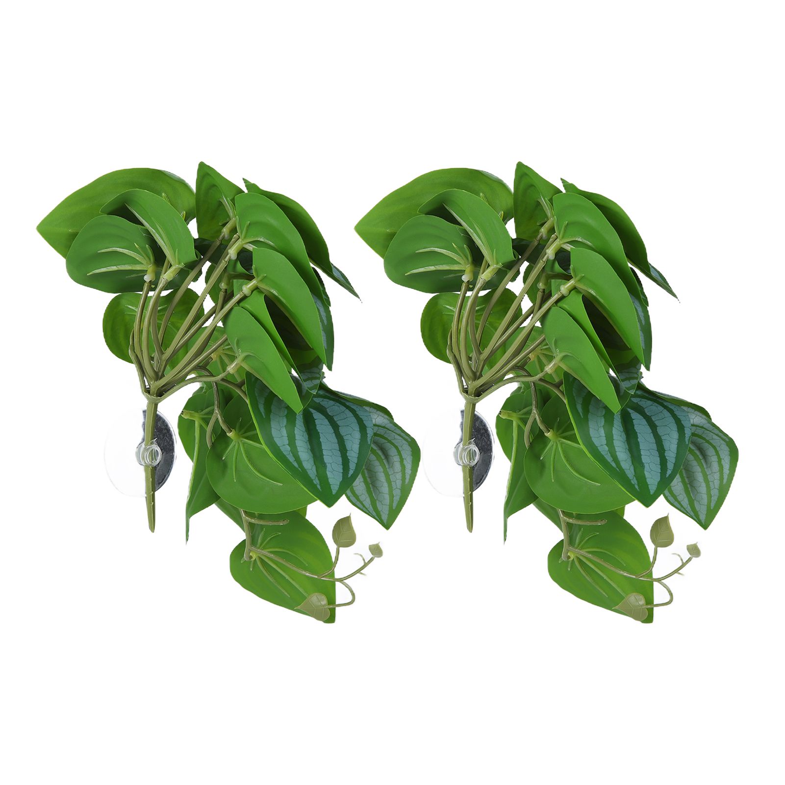 2PCS Artificial Water Plant Simulation Vine Lifelike Plastic Leaves Decoration with Suction Cup for Fish TankWatermelon Leaves — image 4
