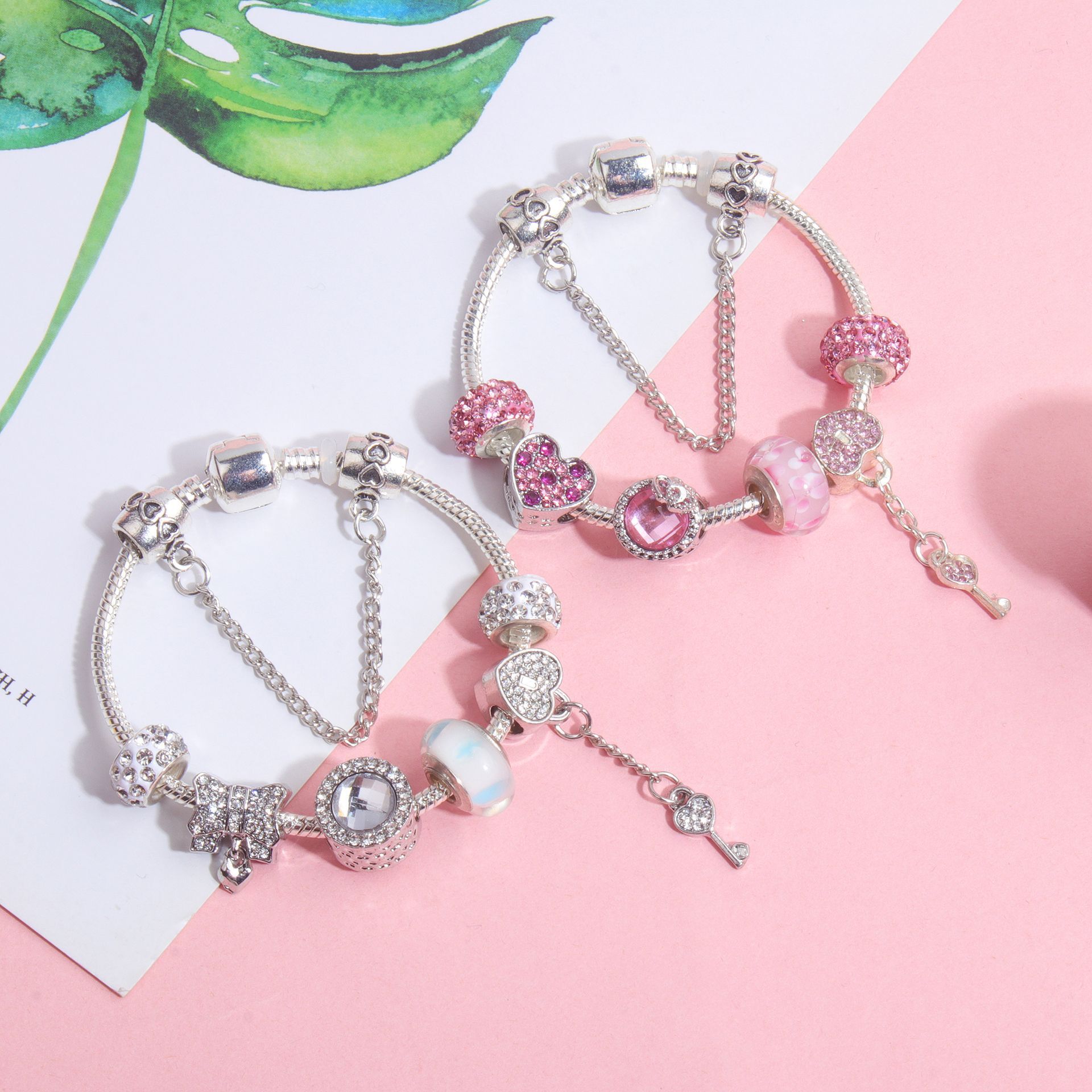Classic Rhinestone-Inlaid Glass Bead Dreamcatcher Bracelet(silver-16cm) โ image 5