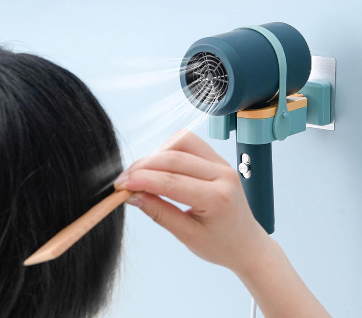 Hair Dryer Holder - Blowdryer Wall Mount - Organizer For Your Hair Dryer - 180° Rotation - Hands-Free - Wall Mount - Self-Adhesive - Universal - For — image 2