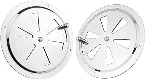 2 Pack of 4 inch Cabin Ventilation Plate Vent Round Butterfly Air Gill with Side Knob 304 Stainless Steel for Marine Boats Accessories — image 2