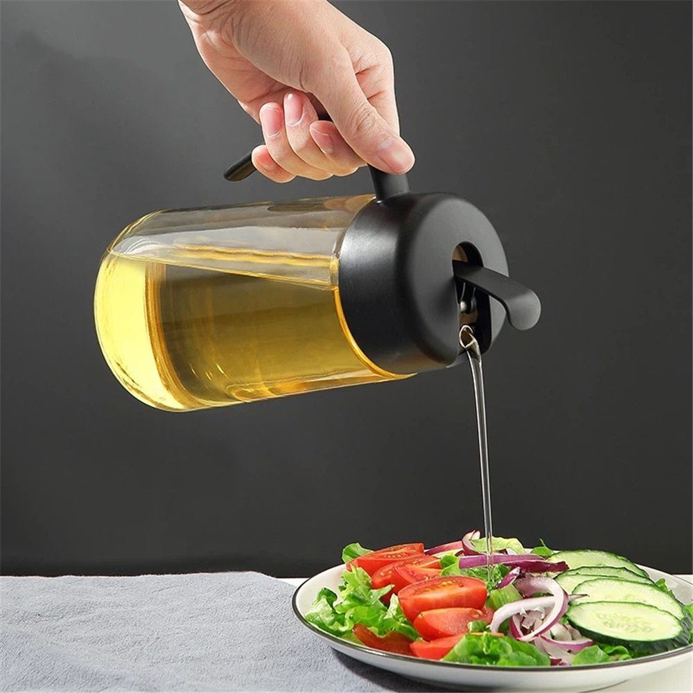 Olive Oil Dispenser Bottle for Kitchen with Leakproof and Dust Cover, Auto-Open & Close Glass Olive Oil Bottle 600ml Cooking Oil and Vinegar Cruet โ image 2