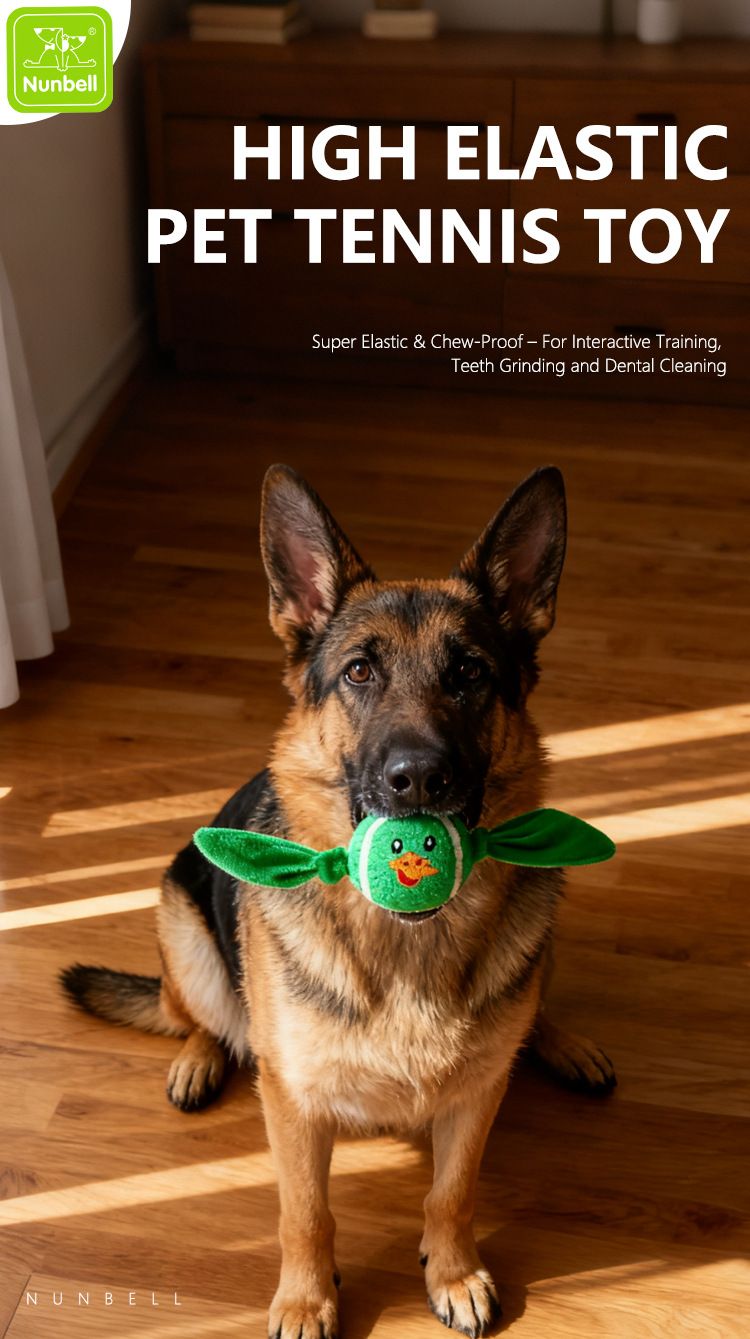 3-Piece Set High Elastic Pet Tennis Toy - Chew-Resistant Dog Ball with Plush Animal Designs for Interactive Play, Teeth Grinding & Dental Cleaning, Synthetic — image 2