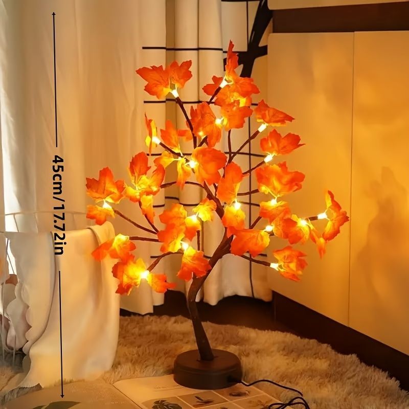 maple leaf lamp, LED table lamp, bendable branch lamp, home decor lamp, festive light, autumn decoration, nightstand lamp, Australian home decor, energy-saving — image 4