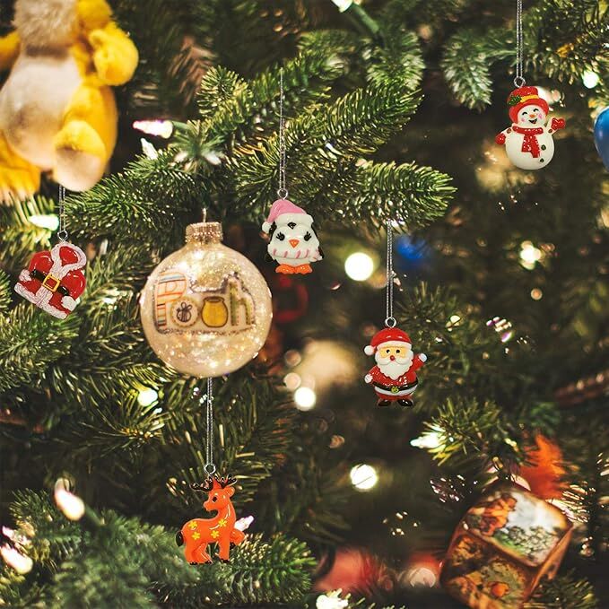 30pcs Mini Christmas Ornaments for Mini Tree Decorations Small Christmas Ornaments Resin Miniatures for Craft Christmas Decor — image 5